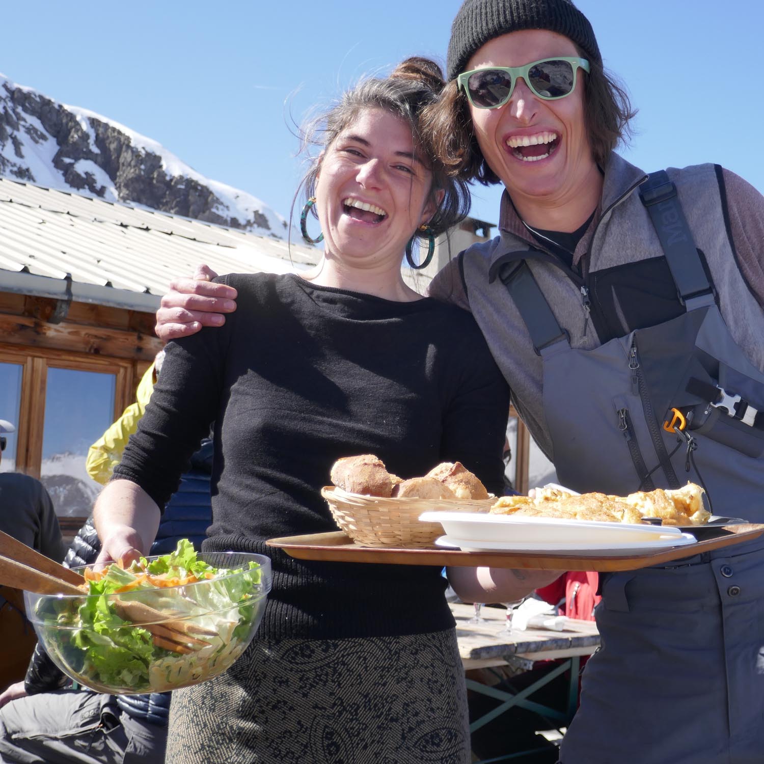 Mittagessen auf der Cancel Hütte in La Grave