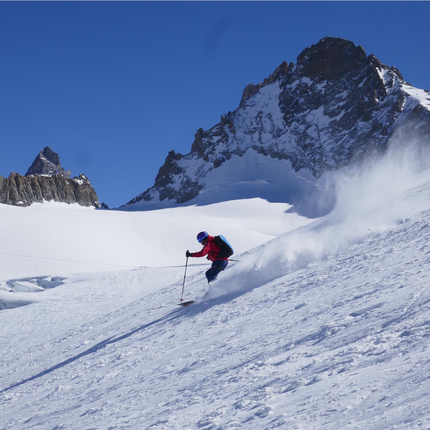 Freeride Paradis auf den Gletschern über La Grave, Glacier de la Girose
